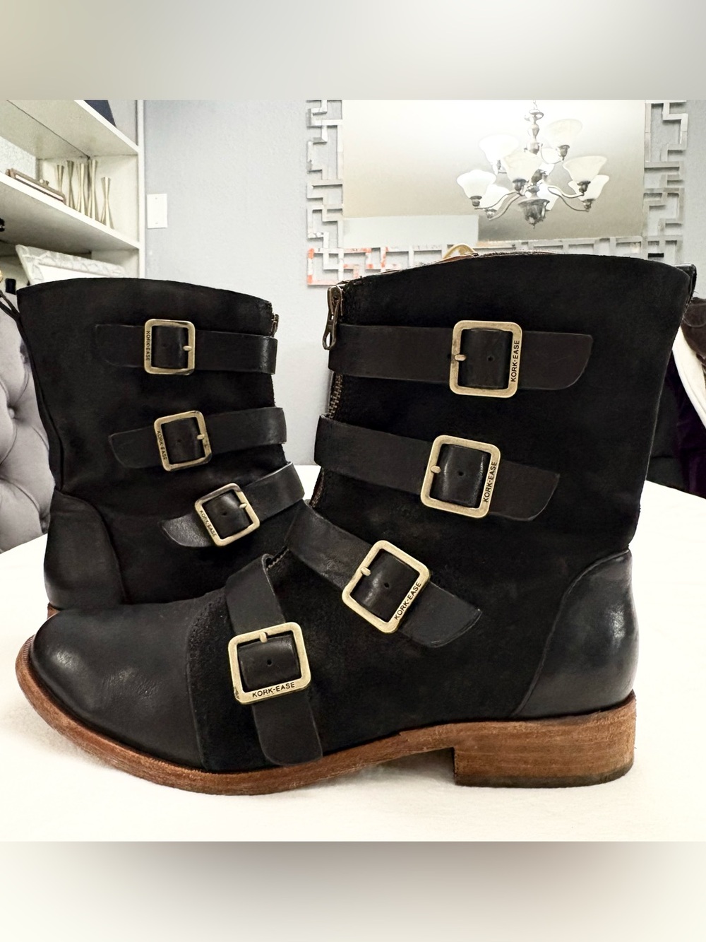 Kork-Ease Monrovia Leather Boots Comfy Classic Moto Bohemian Rustic Size 9